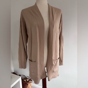 Yarn & Sea Large Open Front Tan Cardigan with pockets